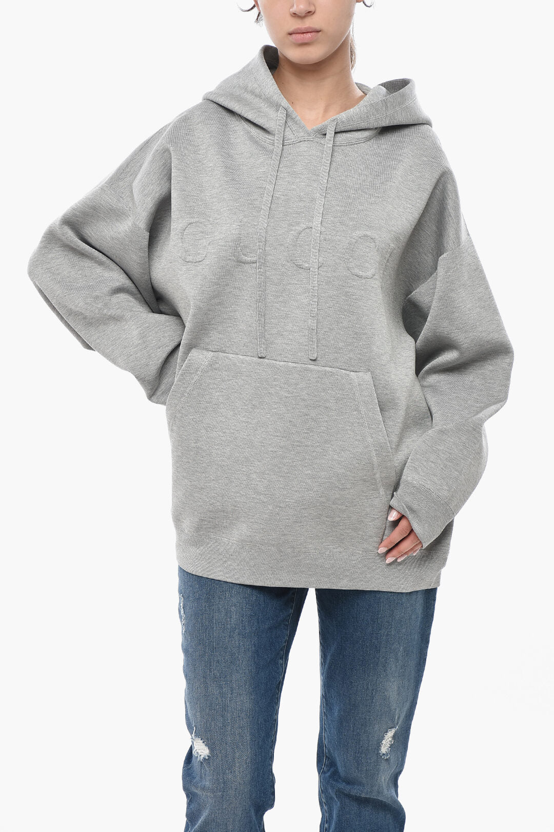 Gucci 2470~Wool-Blend Hoodie with Embossed Logo