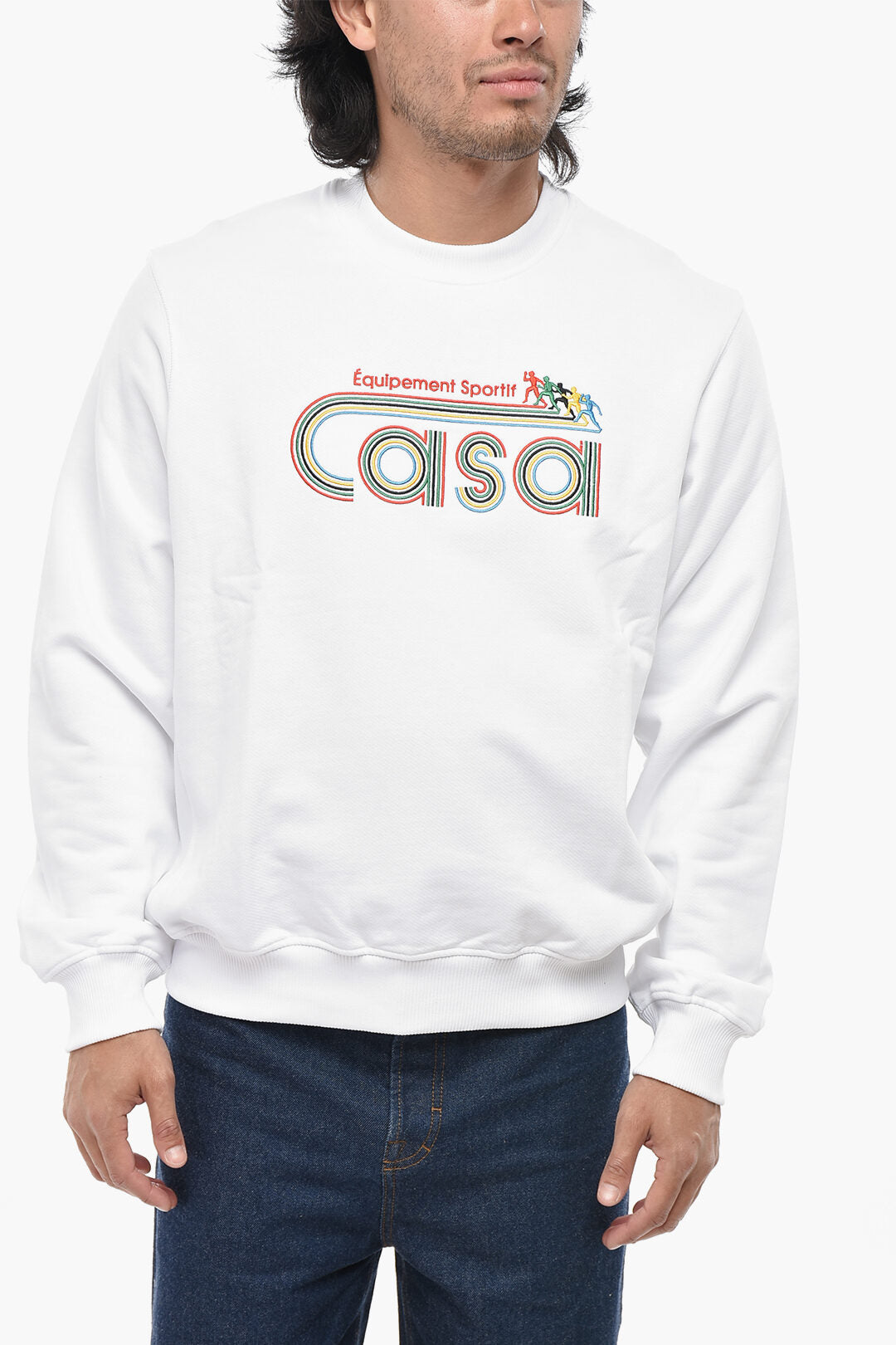 Casablanca 2405~Garment-Dyed Cotton Crewneck Sweatshirt EQUIPEMENT SPORTIF