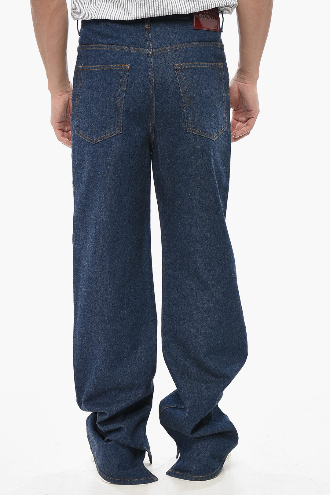 Gucci 2405~Wide-Leg Jeans with Branded Button 25cm, view 2
