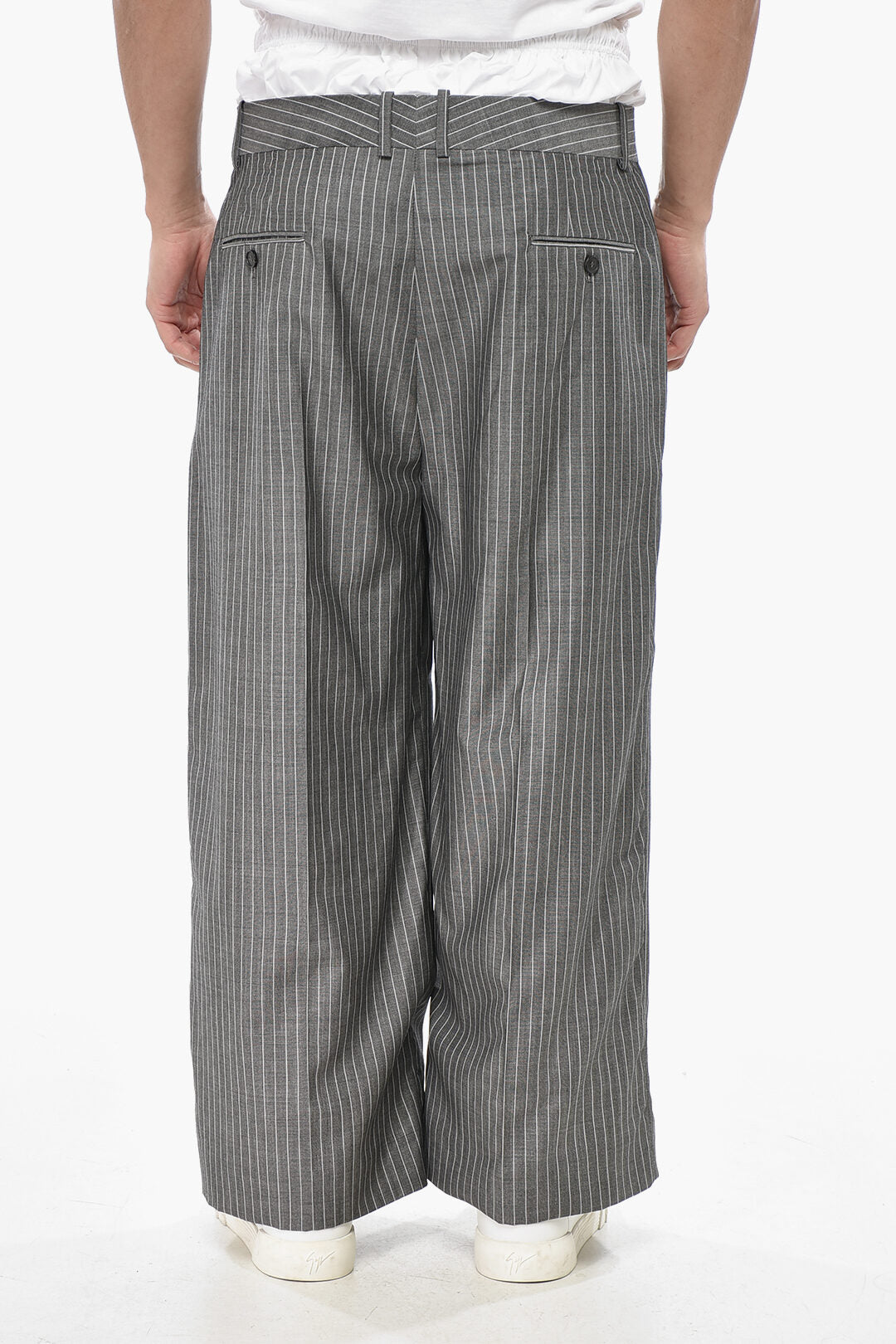 Hed Mayner 2470~Pinstriped Virgin Wool Trousers