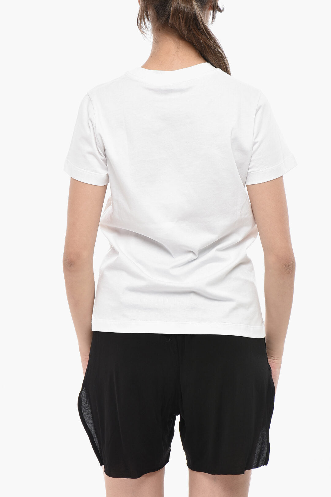 Alexander McQueen 2405~Cotton Crewneck T-Shirt With Printed Logo, view 2