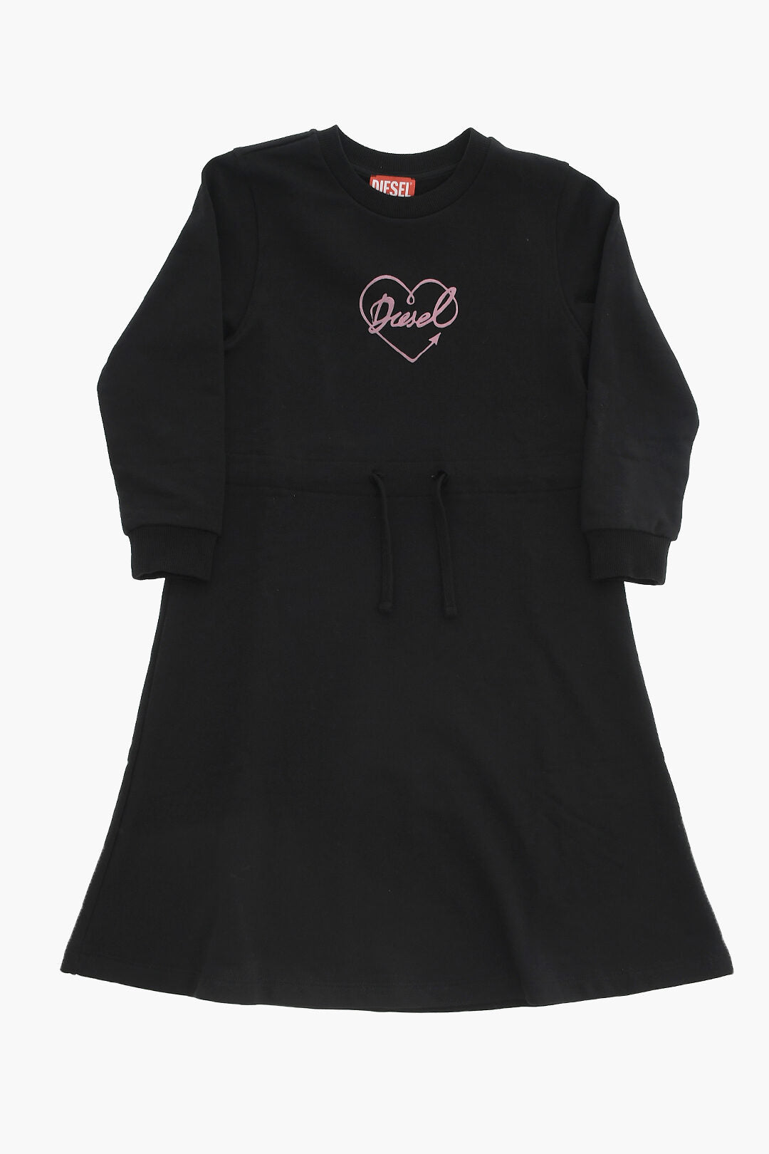 Diesel Kids 1500~Cotton Crewneck Dress With Velvet Logo
