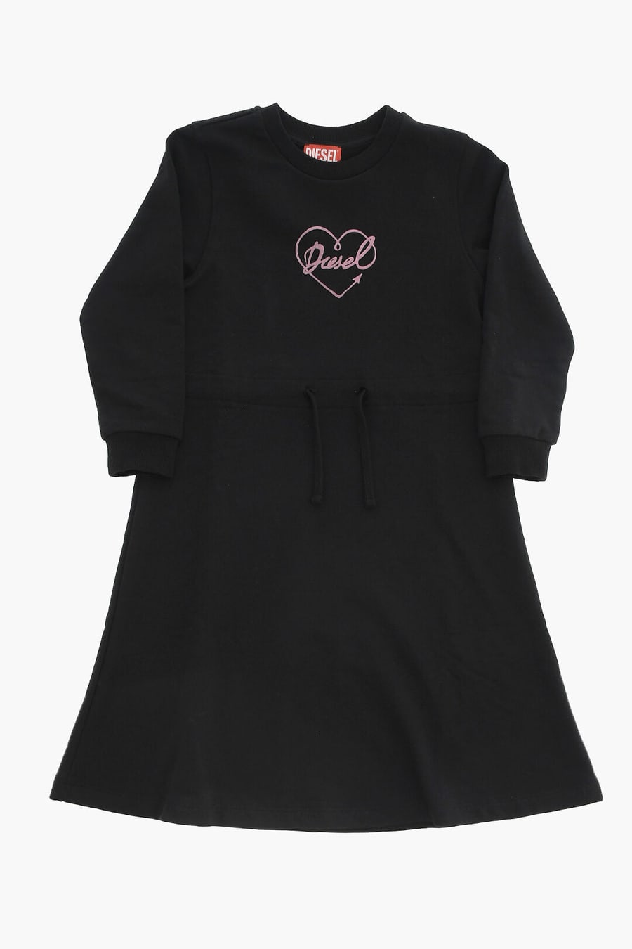 Diesel Kids 1500~Cotton Crewneck Dress With Velvet Logo