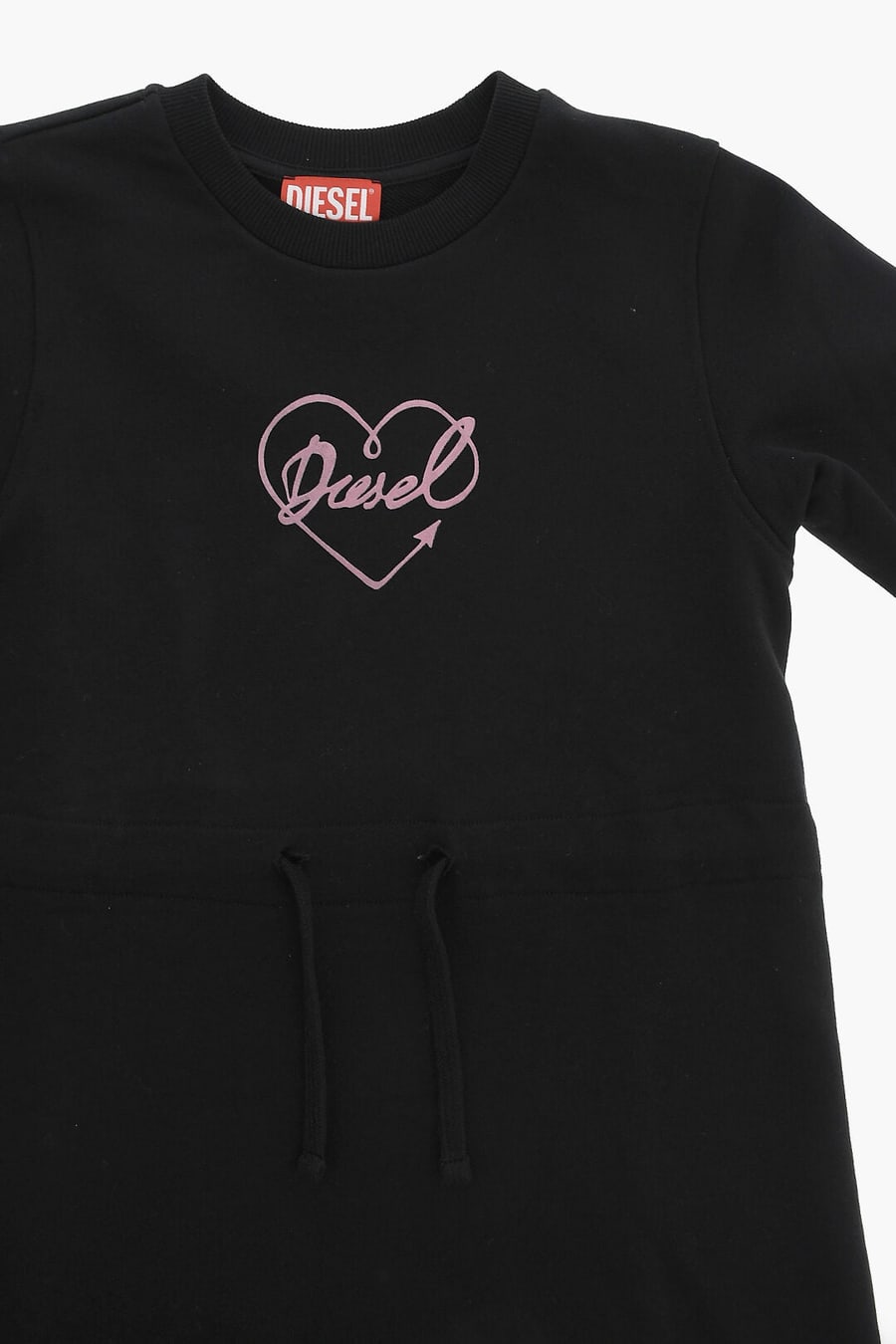 Diesel Kids 1500~Cotton Crewneck Dress With Velvet Logo, view 2