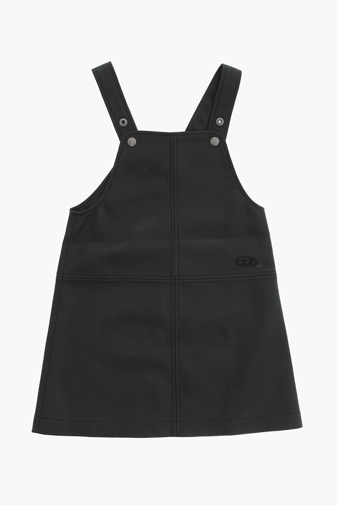 Diesel Kids 1500~Sleeveless Faux Leather Dress With Tone-on-Tone Monogram