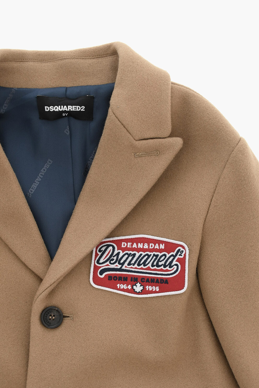 Dsquared2 Kids 0405~Single-Breasted Coat with Logo Patch
