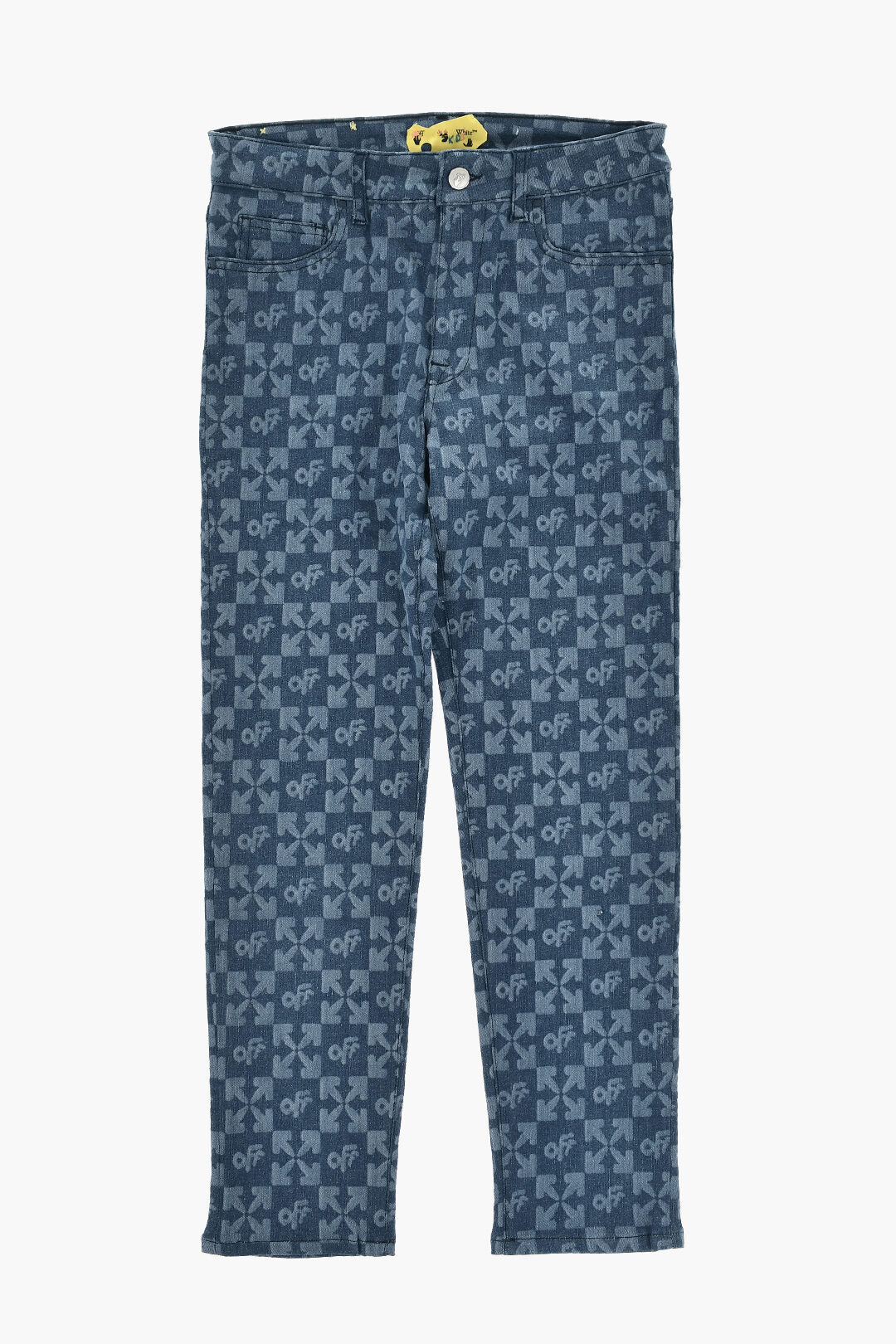 Off-White Kids 2405~Jeans with All-Over Monogram