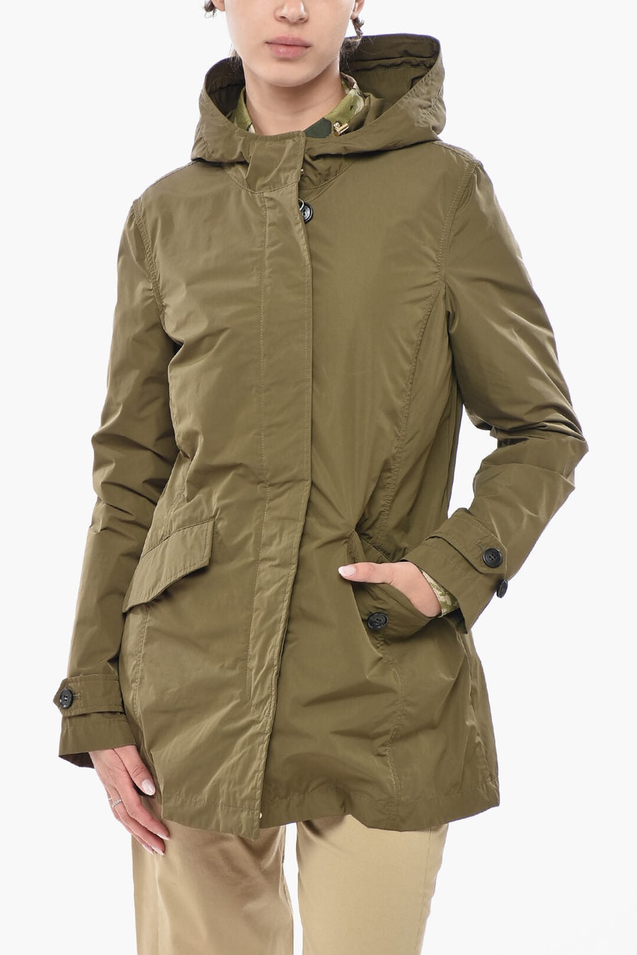 Woolrich 2850~Lightweight Jacket SUMMER in Solid Color with Hidden Placket