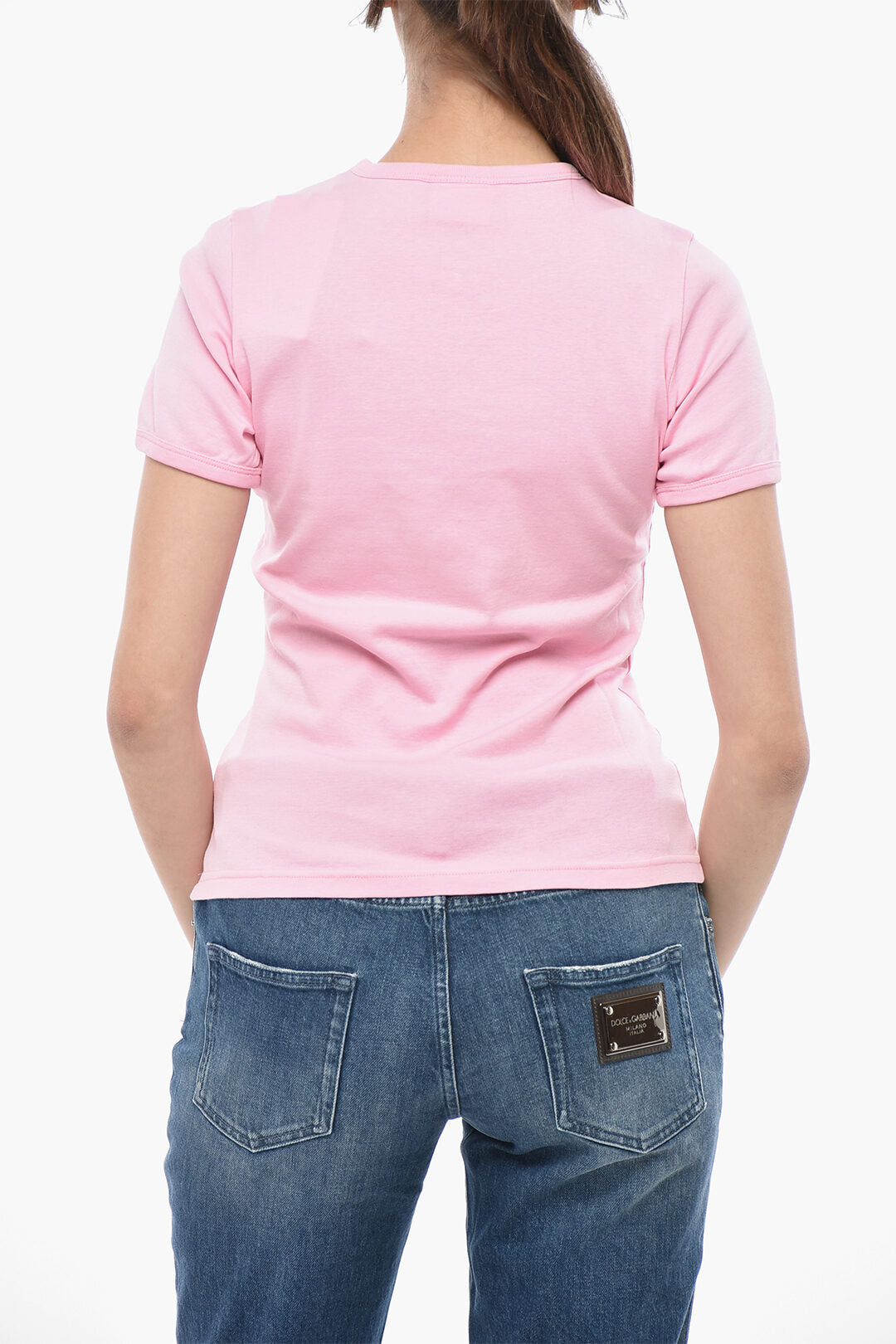 Courreges 3050~Cotton Crewneck T-Shirt With Cut-Out