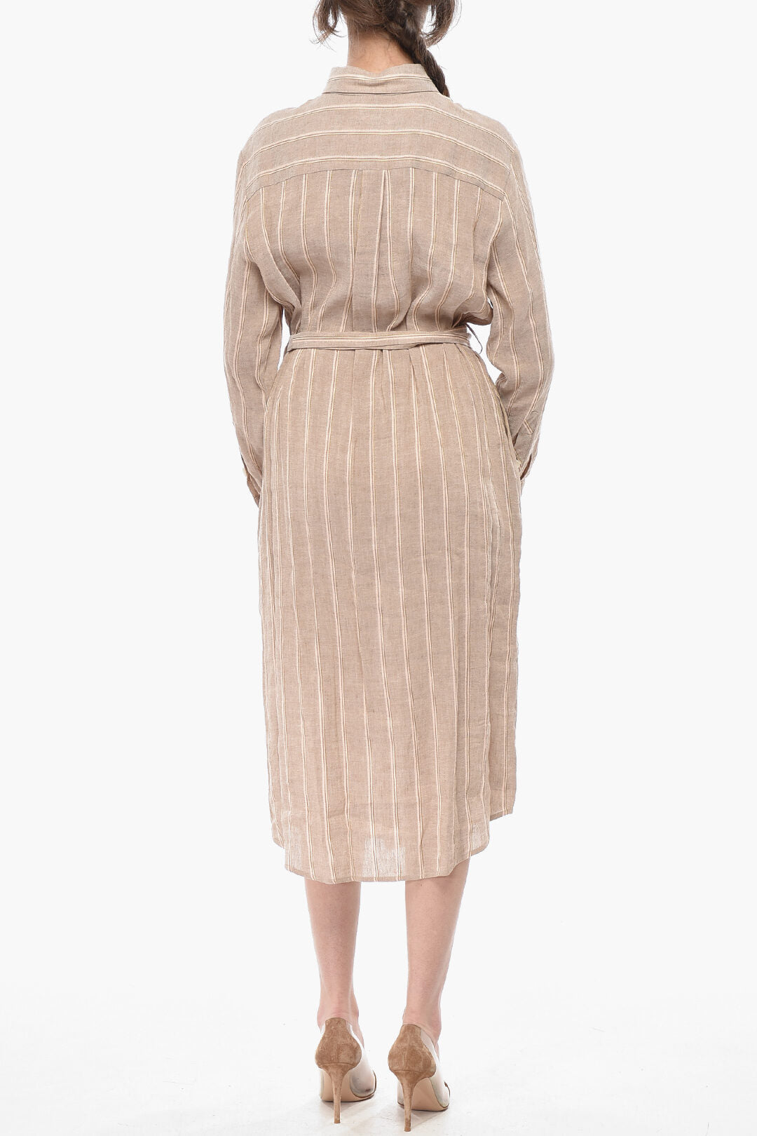Woolrich 2500~Maxi Shirt Dress FLUID Flared with Mandarin Collar
