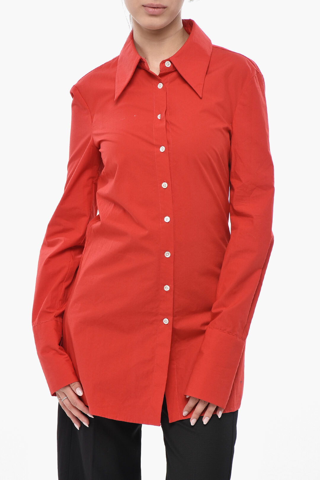 Interior 2550~Slim-Fit Cotton Shirt with Italian Collar