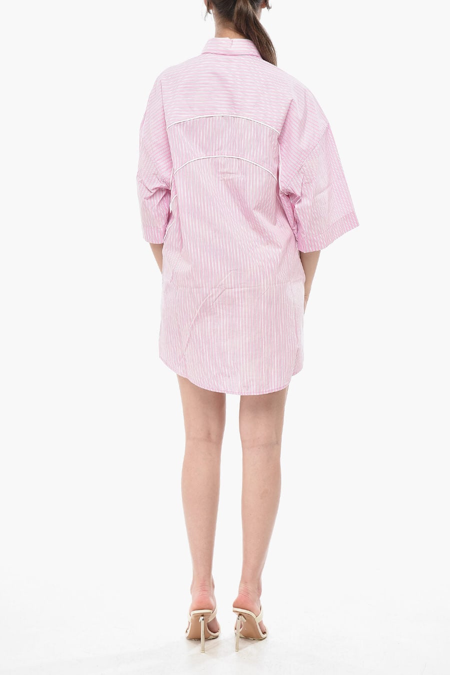 Alexander Wang 3050~Poplin Shirtdress with Hairline Pattern