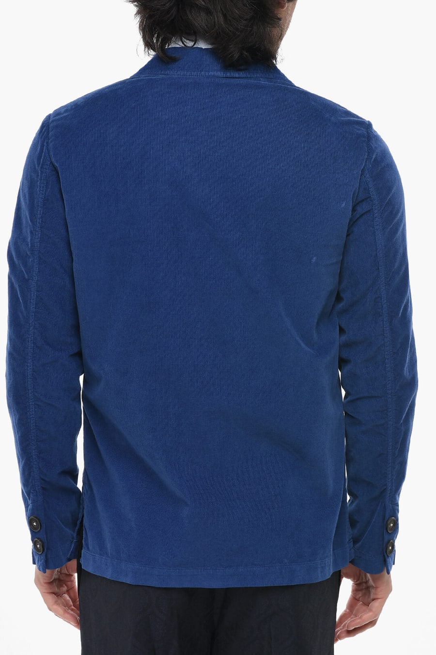 Massimo Alba 2405~Ribbed Velour Jacket With Patch Pockets