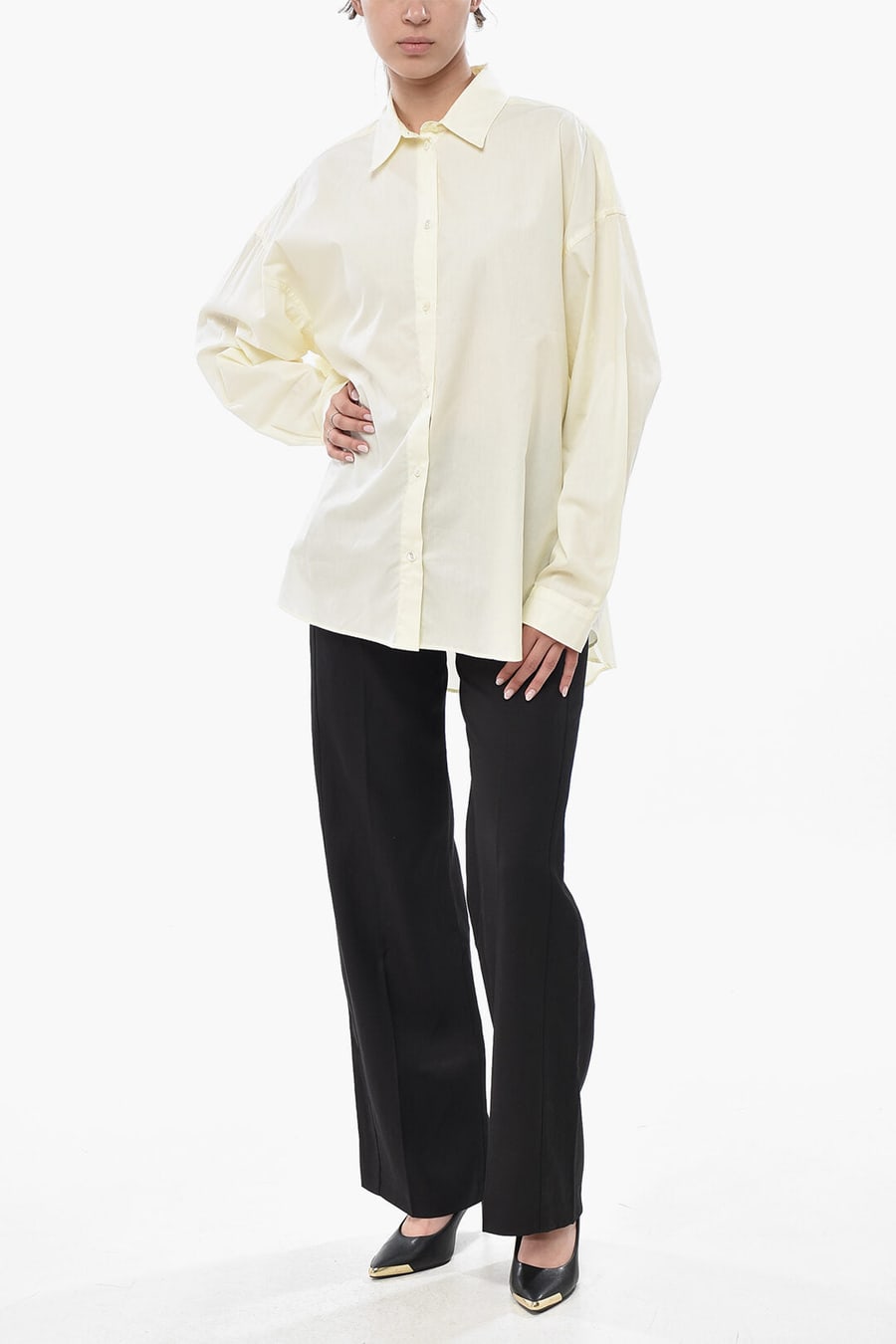 Cruna 3000~Oversized Poplin Shirt IVY, view 4