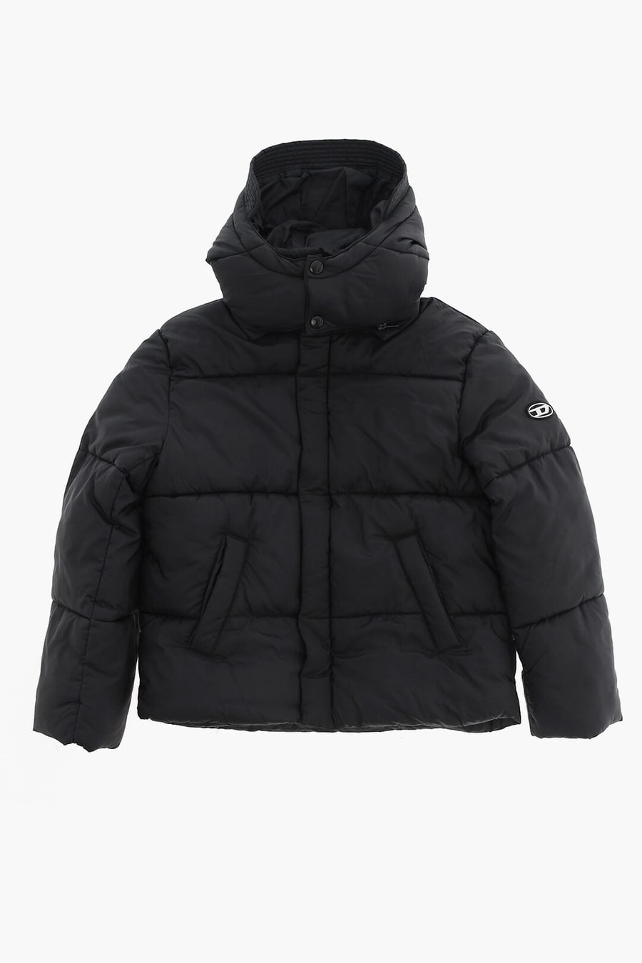 Diesel Kids 1500~Solid Quilted Puffer Jacket With Concealed Button Closure