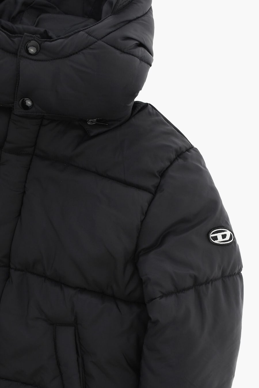 Diesel Kids 1500~Solid Quilted Puffer Jacket With Concealed Button Closure, view 2