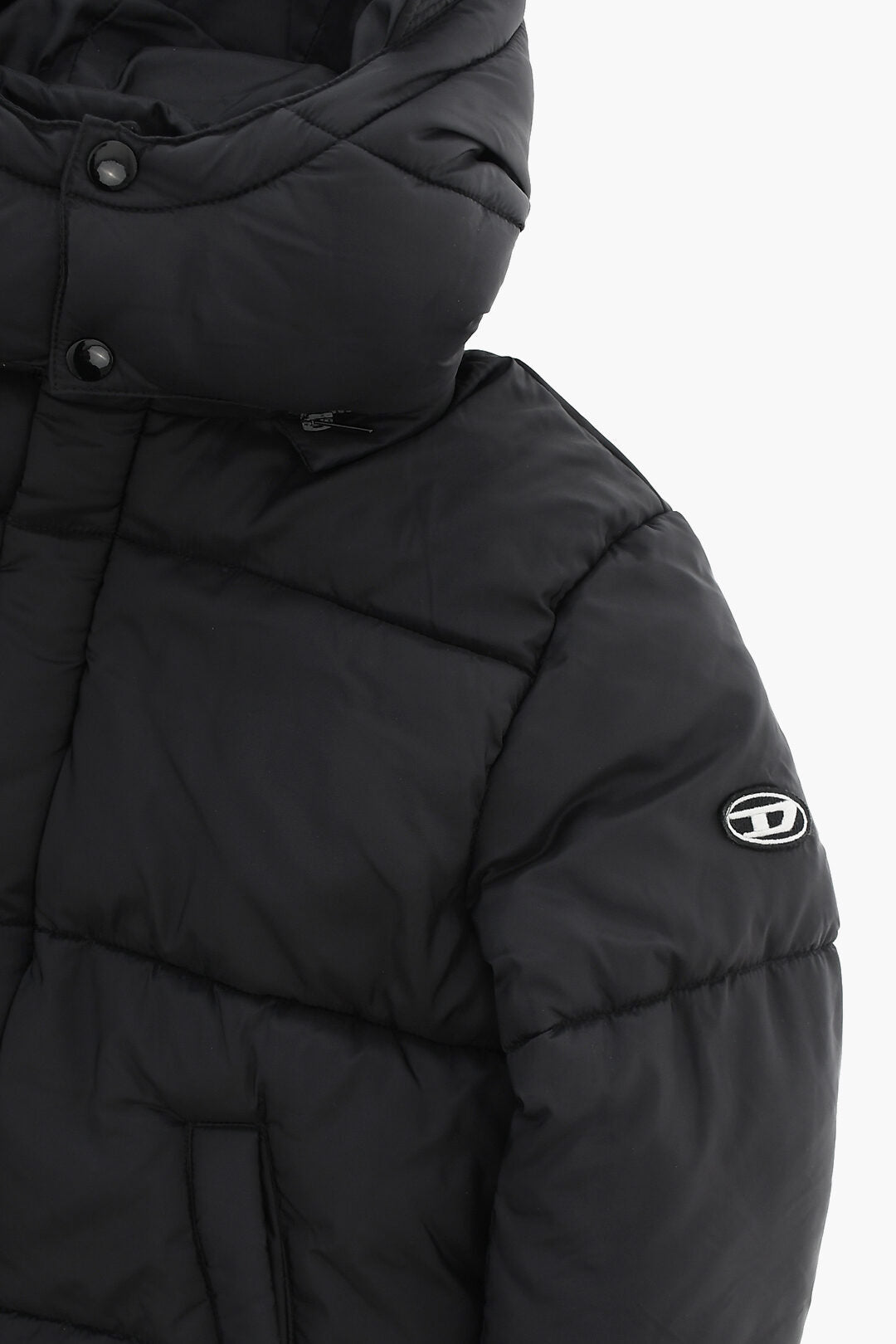 Diesel Kids 1500~Solid Quilted Puffer Jacket With Concealed Button Closure, view 2