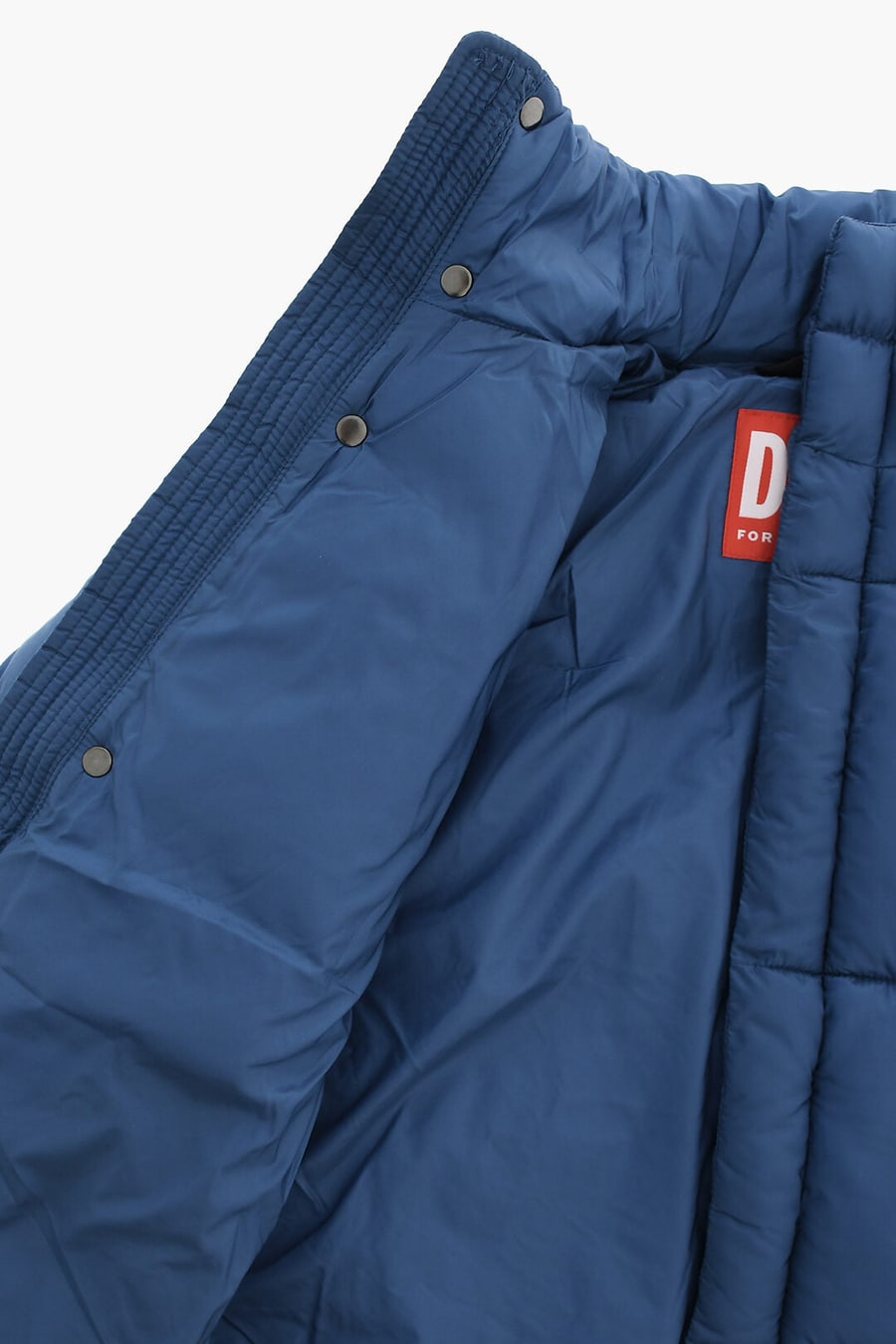 Diesel Kids 0405~Solid Quilted Puffer Jacket With Concealed Button Closure, view 4
