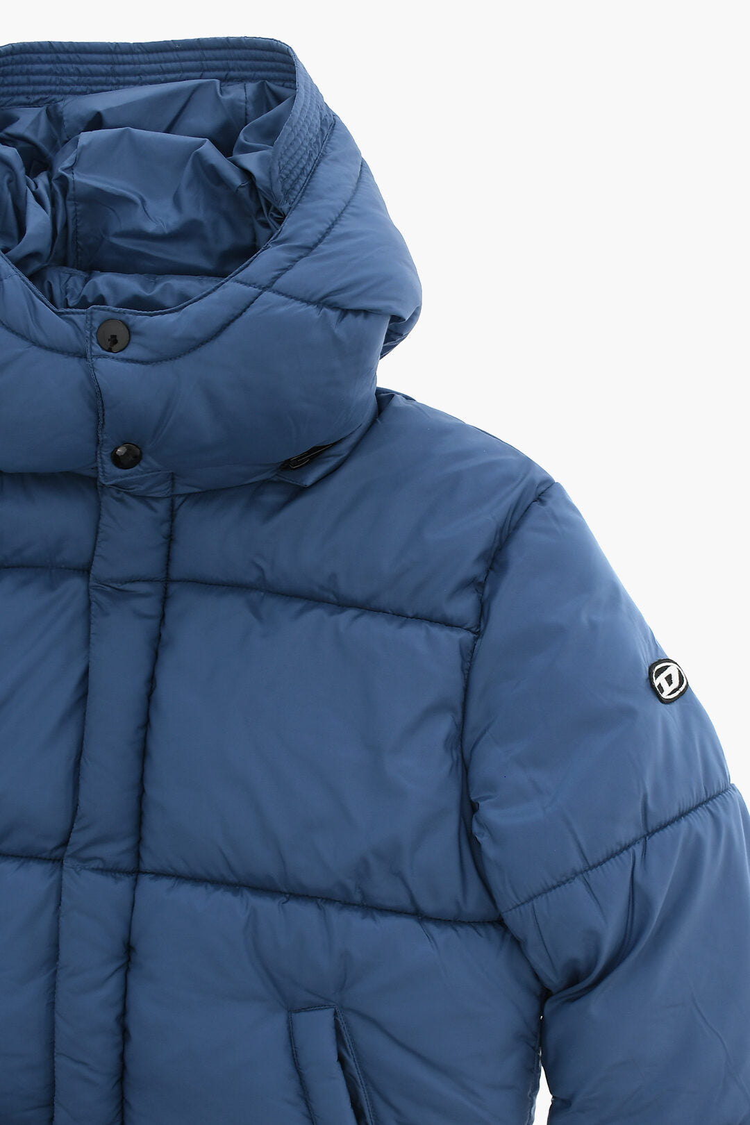 Diesel Kids 0405~Solid Quilted Puffer Jacket With Concealed Button Closure