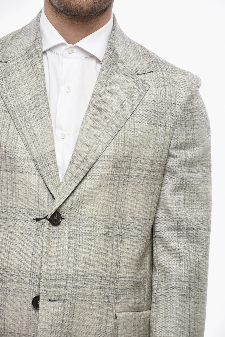 Corneliani 2500~CIRCLE Virgin Wool Coat With District Check Pattern