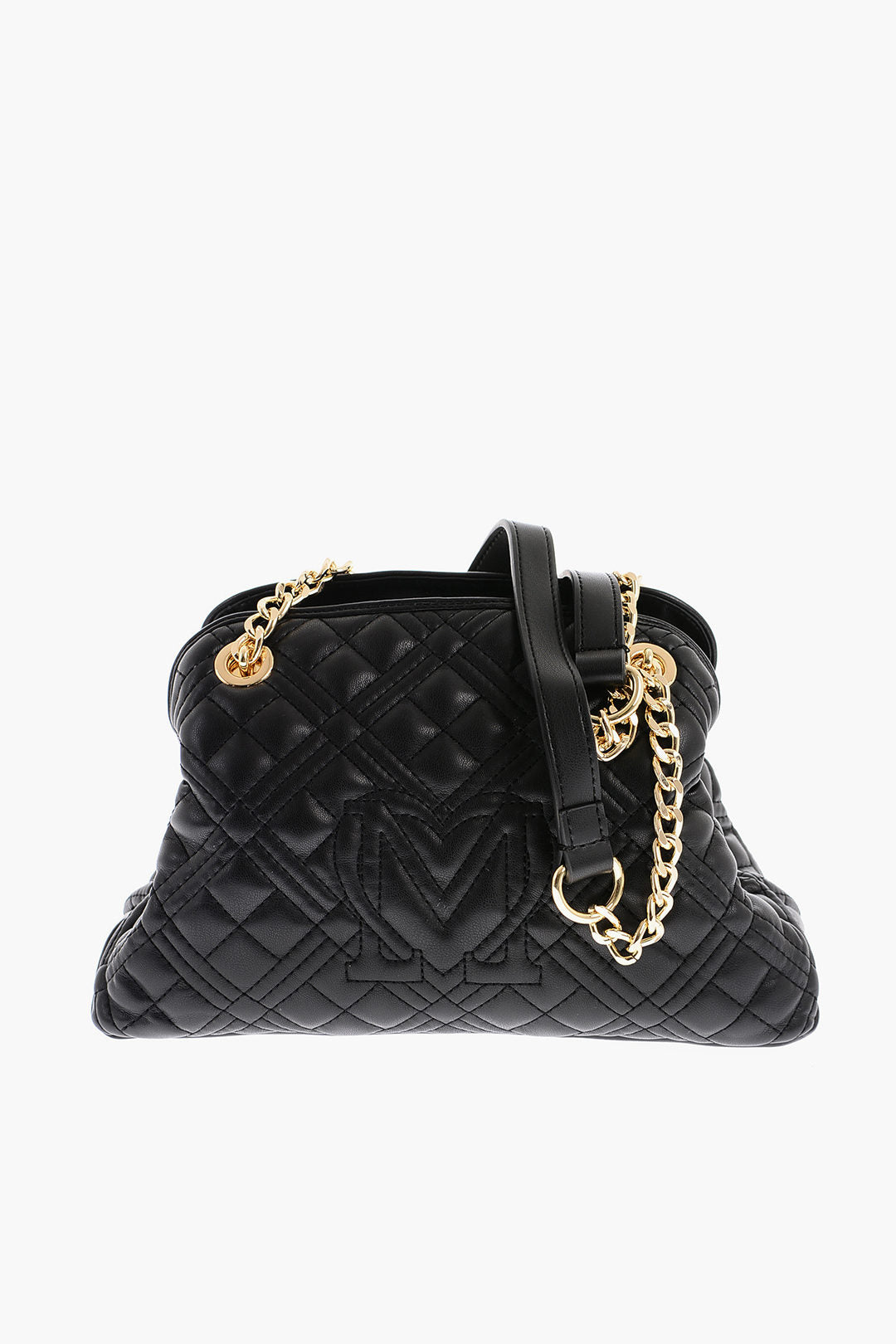 Moschino 3500~LOVE Mini Quilted Shoulder Bag With Gold Logo, view 2