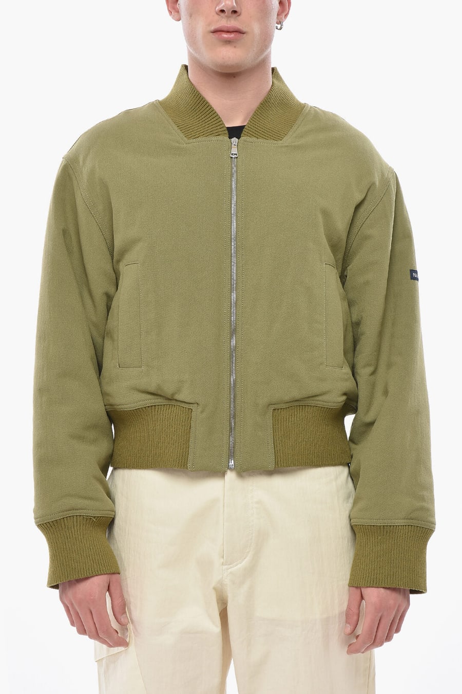 Namacheko 2850~Padded Cotton-and-Silk Bomber with Zip Closure