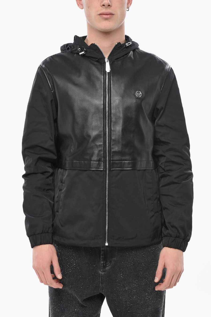Philipp Plein 3500~Leather Jacket with Logo