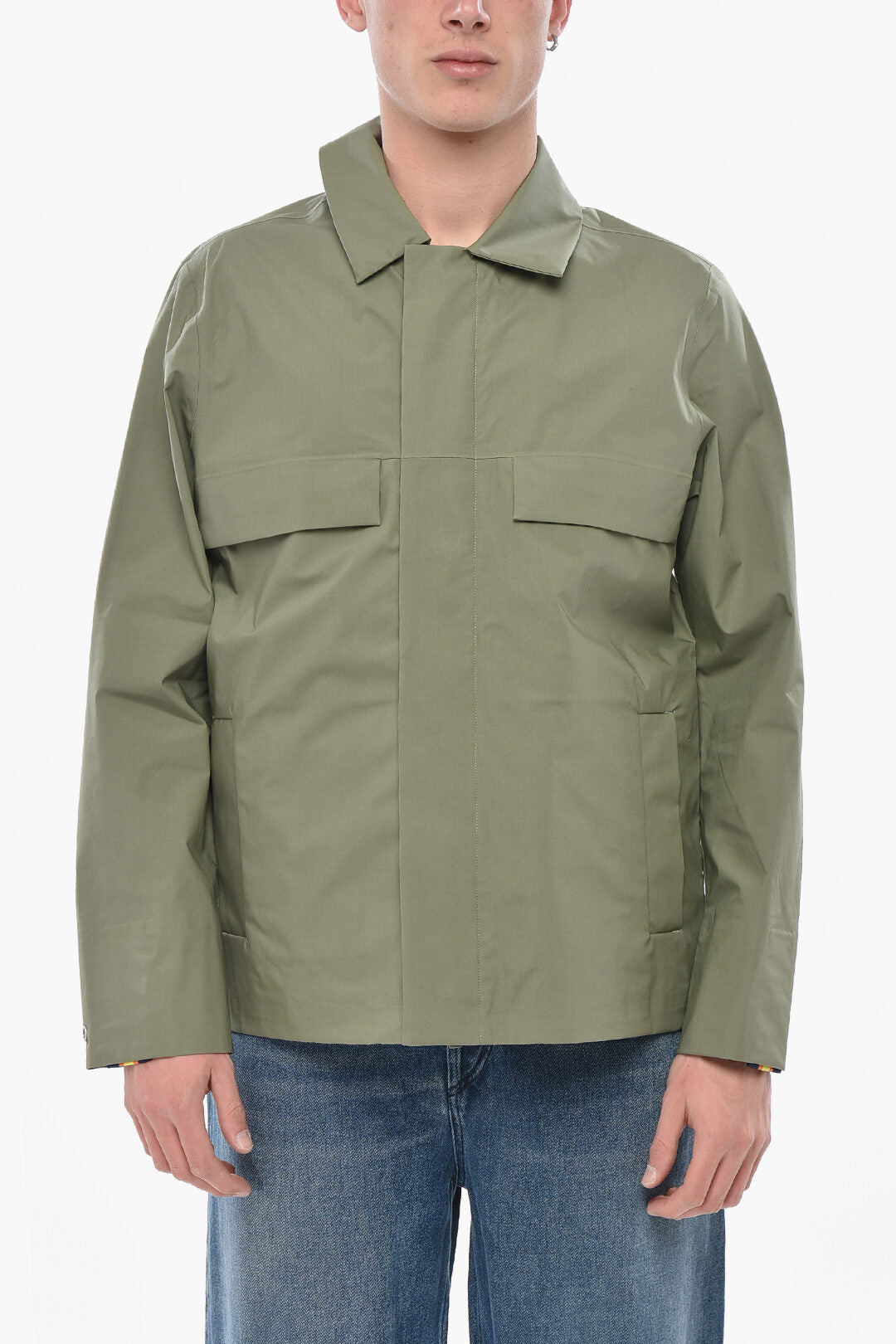 K-Way 2850~Cotton Utility Jacket with Hidden Button Closure