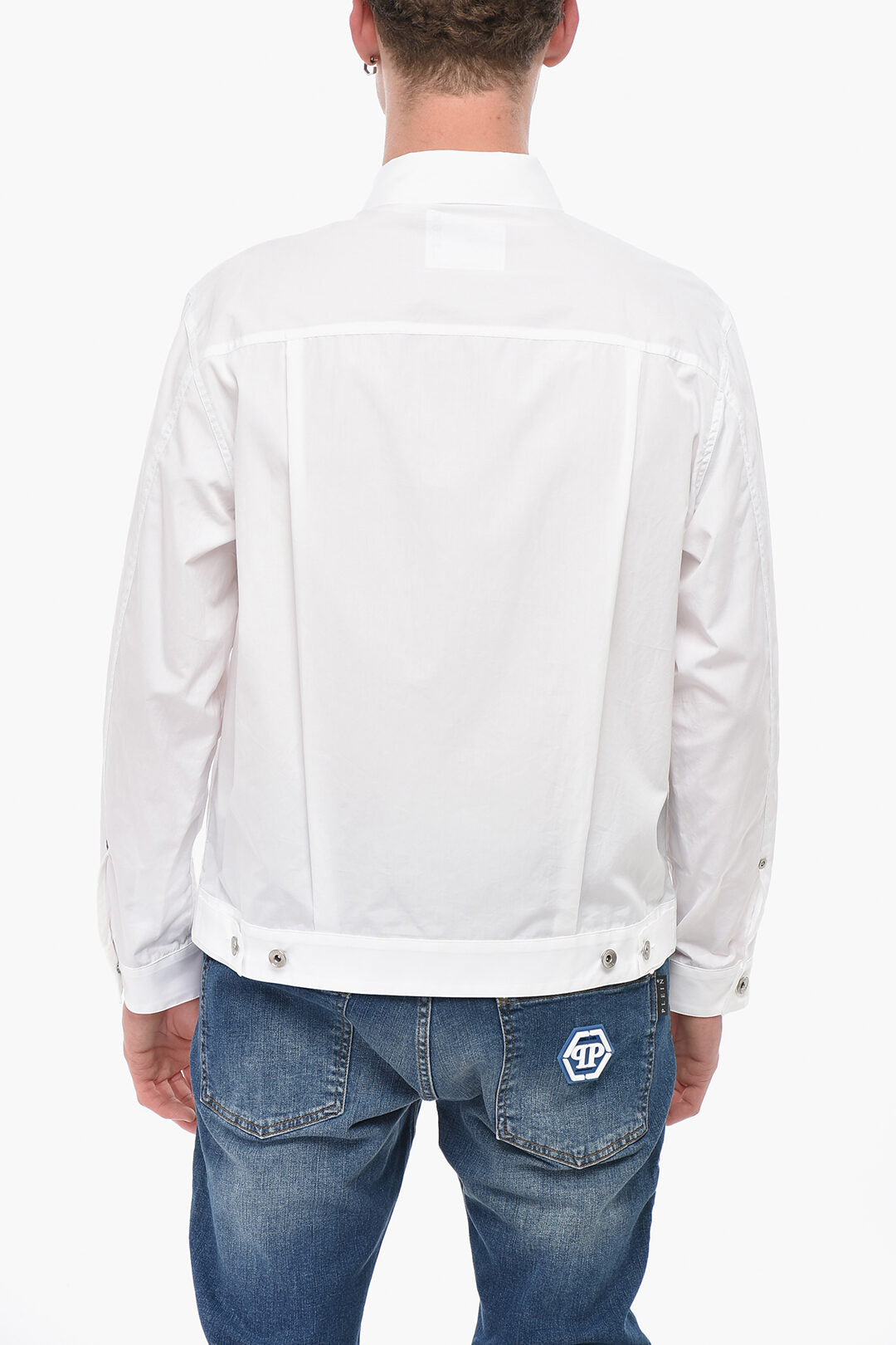Sacai 2405~Cotton Jacket with Double Pocket and Branded Buttons, view 2