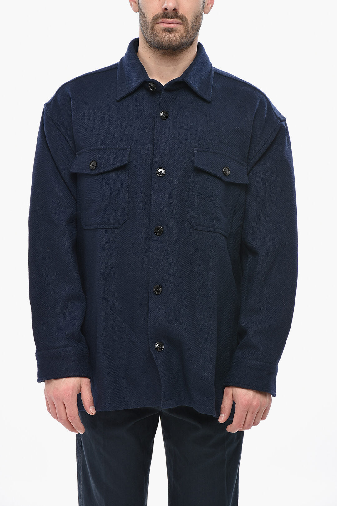 Ami Alexandre Mattiussi 2405~Unlined Virgin Wool Coat with Double Pocket