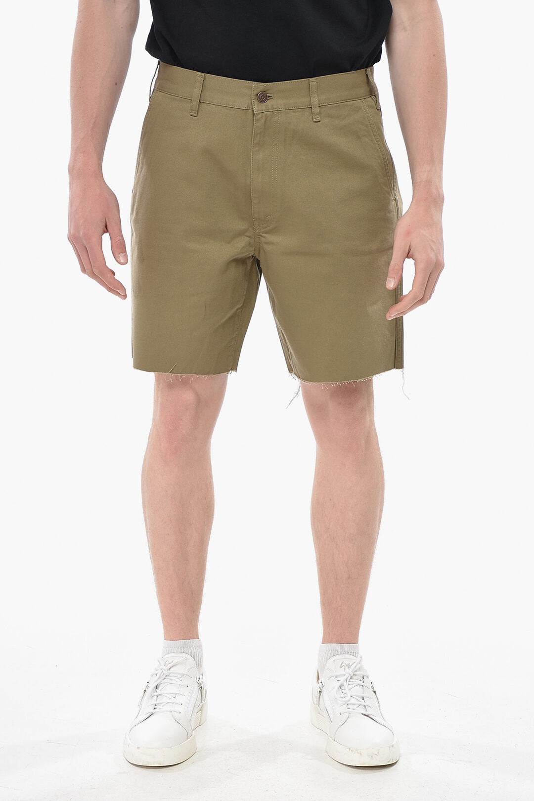 Celine 2500~Lightweight Cotton Shorts with Raw Hem