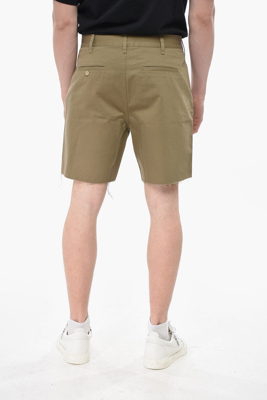 Celine 2500~Lightweight Cotton Shorts with Raw Hem, view 2