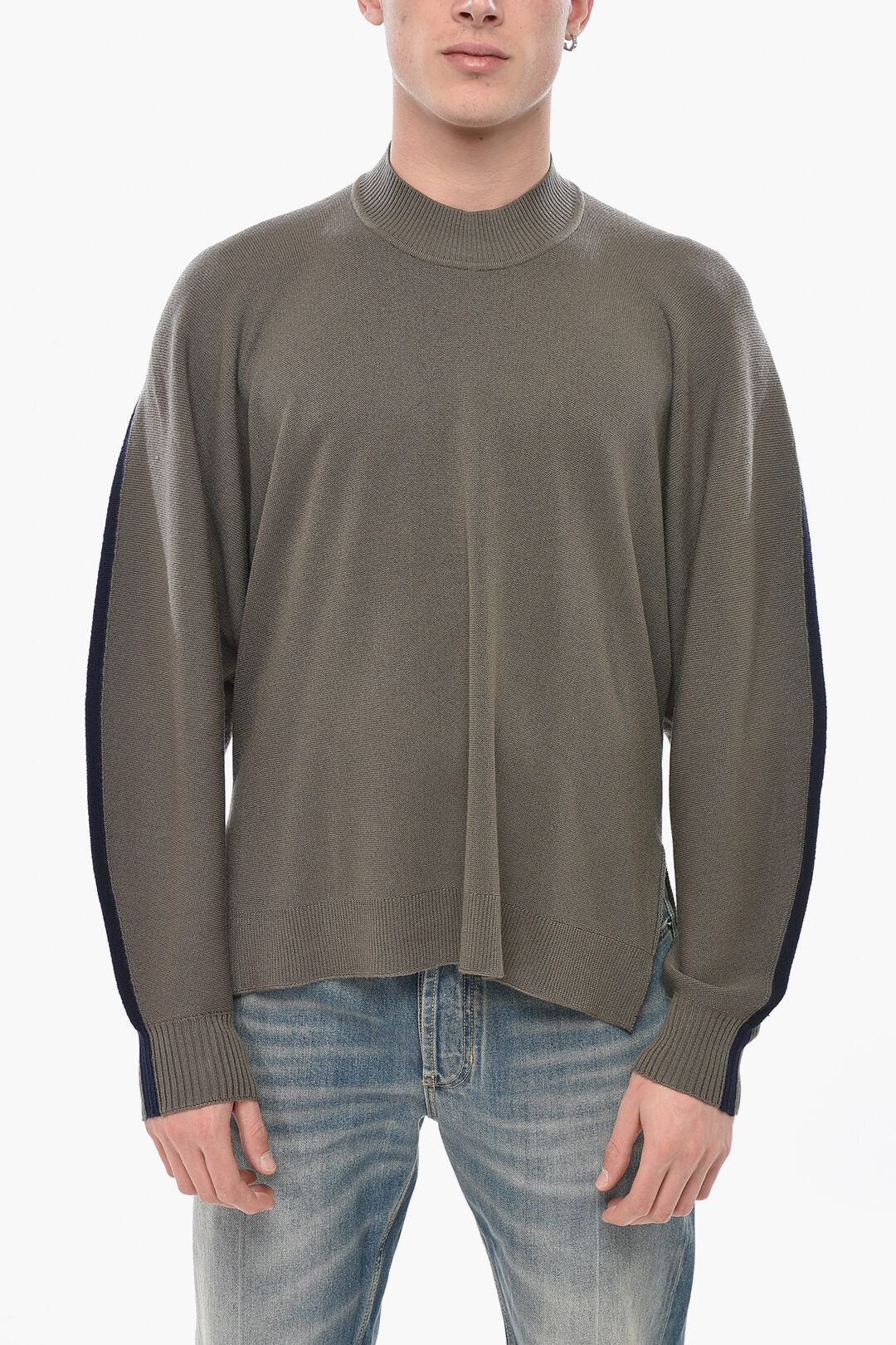 Homme Plisse Issey Miyake 2405~Wool Crewneck with Contrast Details