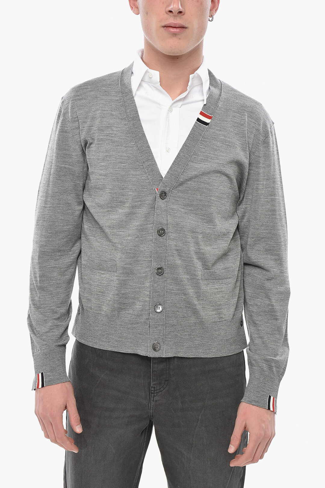 Thom Browne 2470~Virgin Wool V-Neck Cardigan