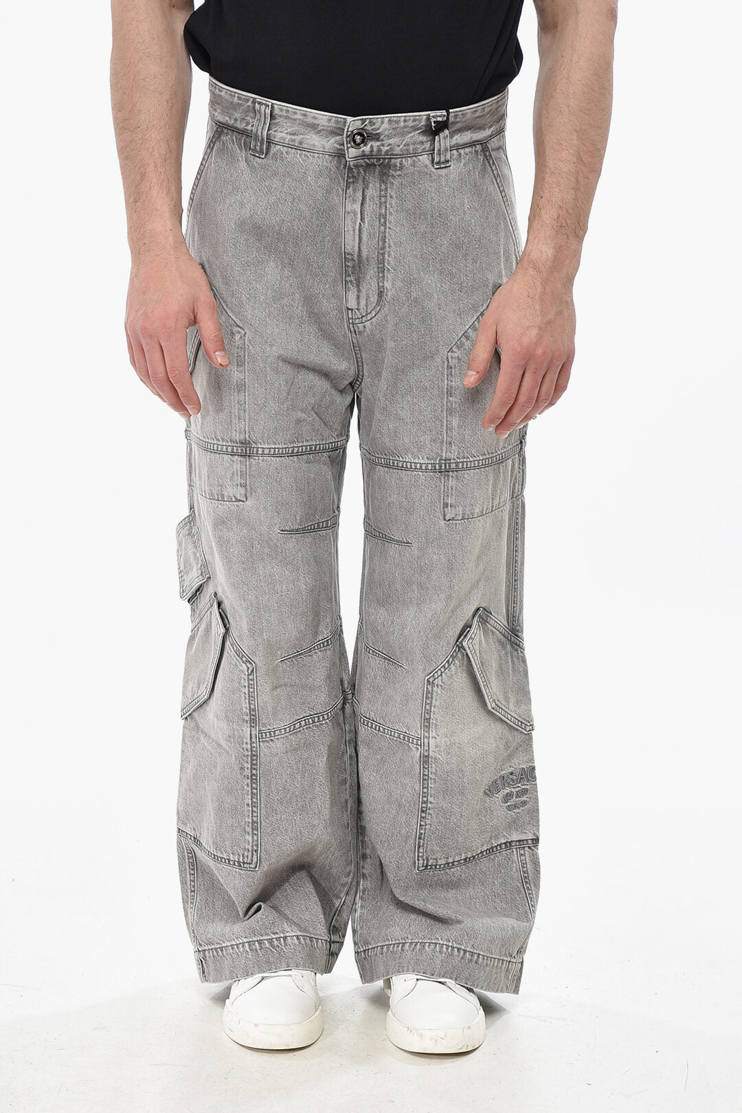 Versace 2470~Straight-Leg Cargo Jeans with Iconic Button 31cm