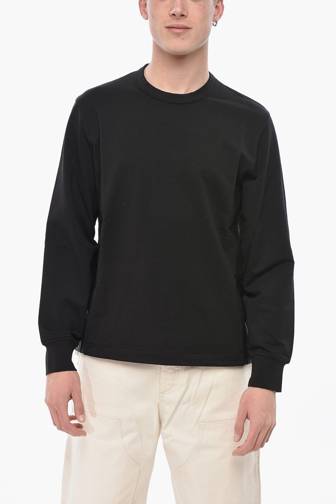 C.P. Company 3500~Cotton-Blend Crewneck Sweatshirt with Nylon Details
