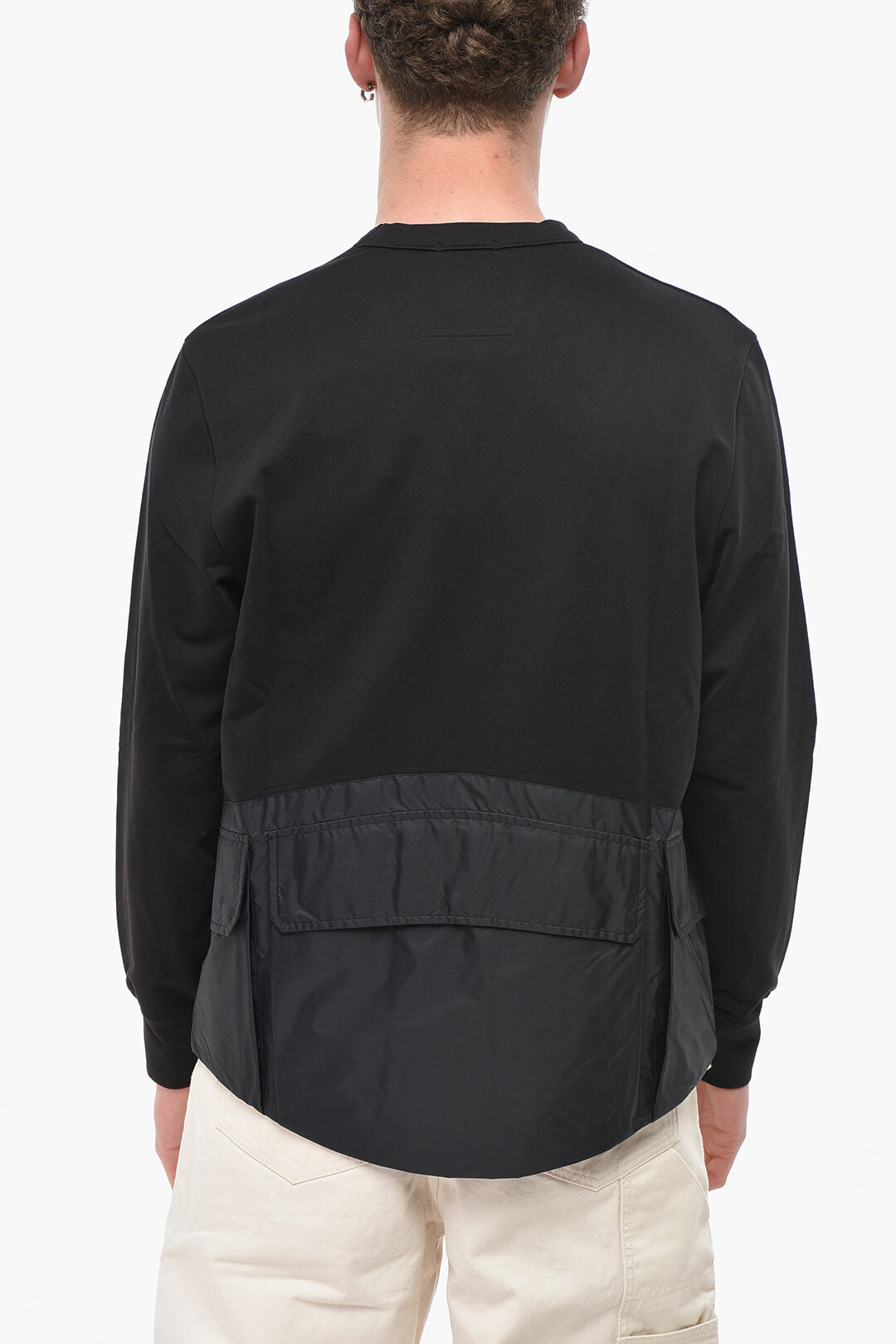 C.P. Company 3500~Cotton-Blend Crewneck Sweatshirt with Nylon Details, view 2