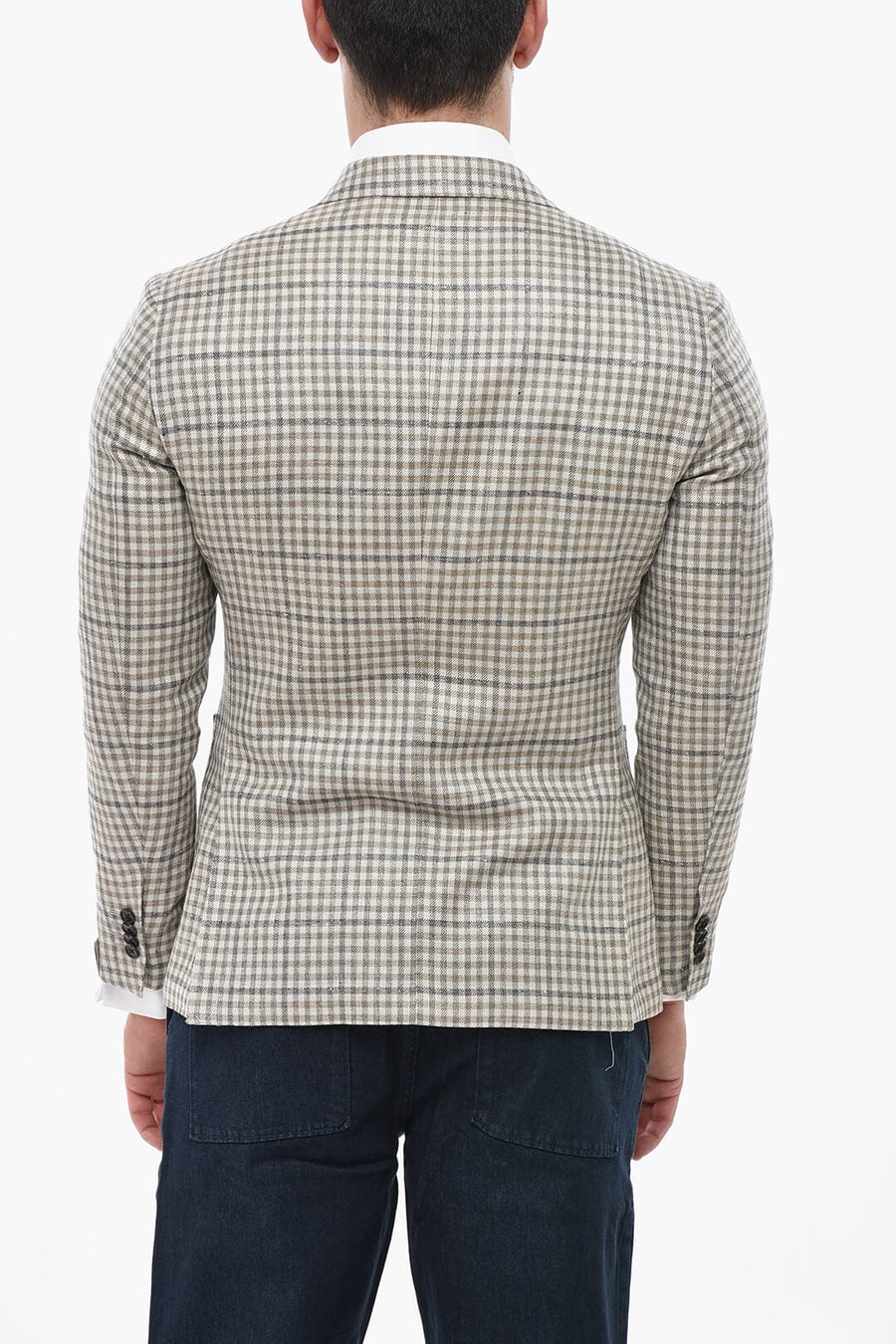 Corneliani 2500~Wool-Blend Half-Lined Blazer GATE with Gingham Pattern