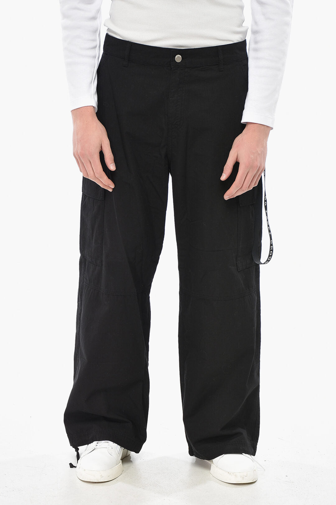 44 Label Group 3500~Cotton Cargo Pants with Ankle Drawstring