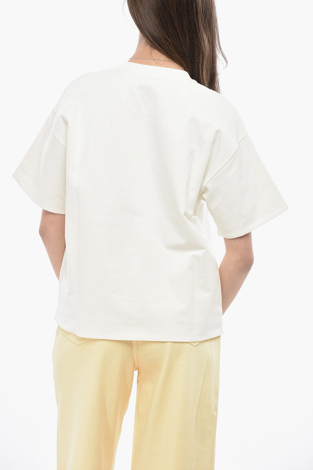 Bottega Veneta 2405~Cotton Crewneck T-Shirt with Poplin Lining