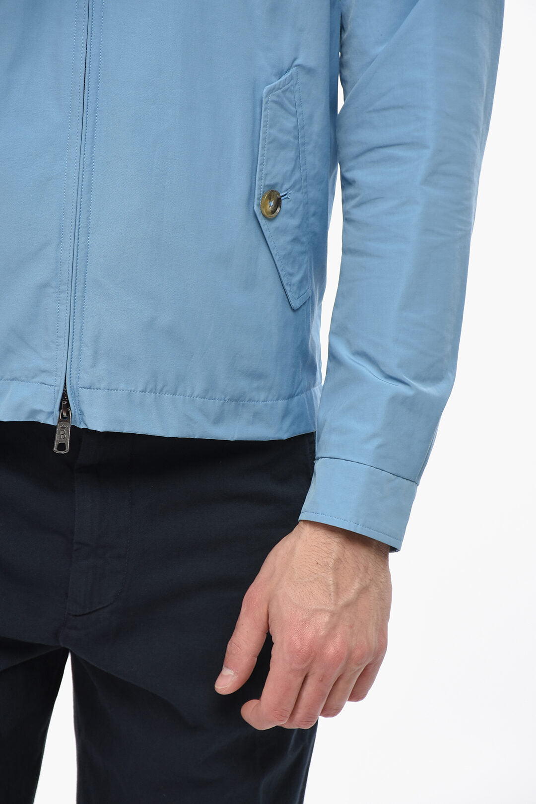 Baracuta 2405~Solid Cotton-Blend Jacket With Checked Lining, view 2