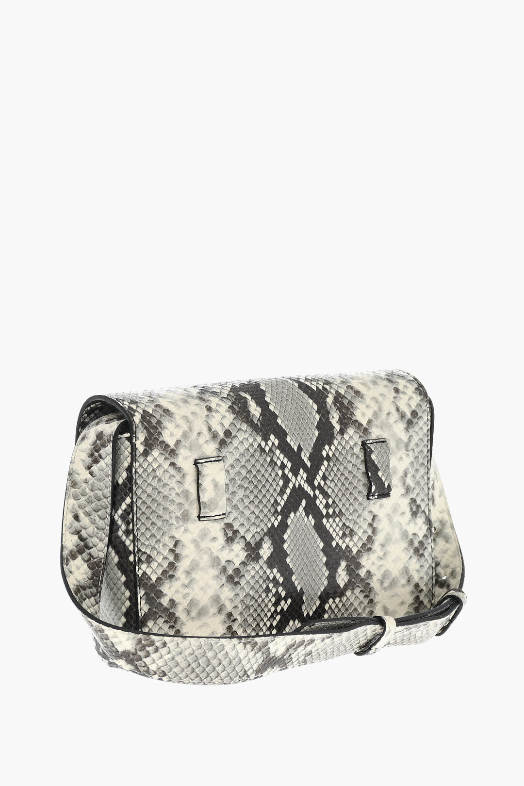 Dsquared2 2470~Python-Effect Leather Shoulder Bag With Gold-Tone Metal Detail
