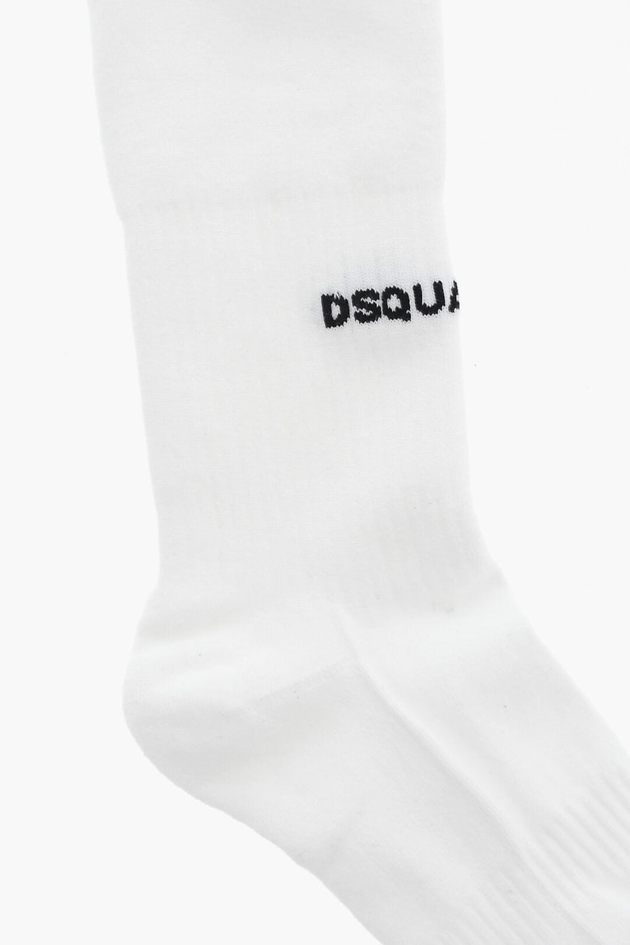 Dsquared2 2405~Long Solid-Color Socks with Contrasting Logo, view 2