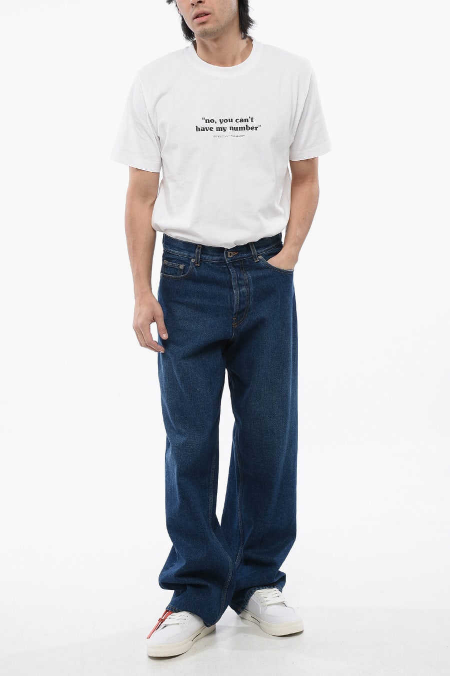 Off-White 2405~Loose-Fit Jeans Medium Wash, view 4