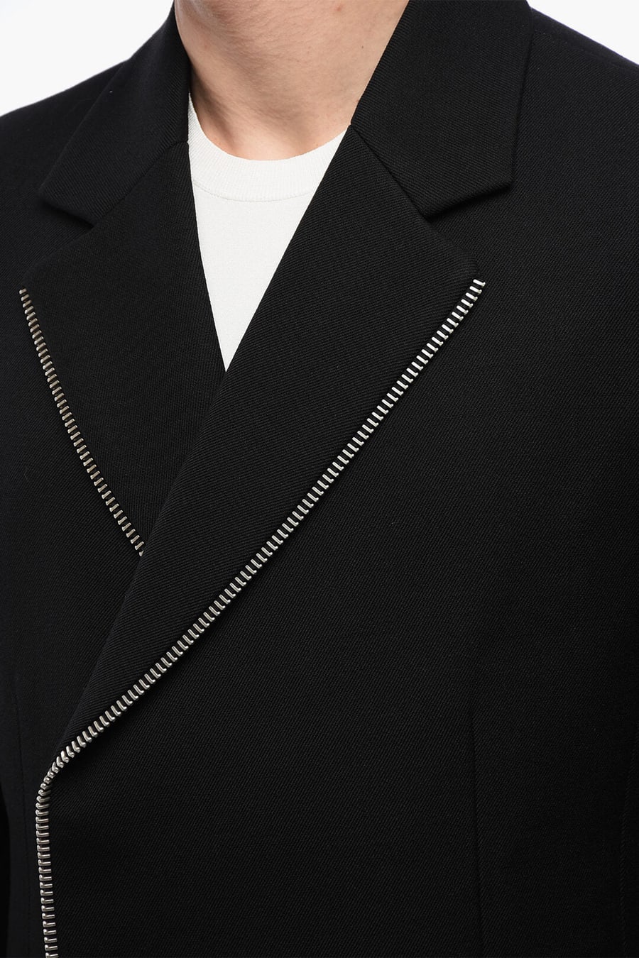 Off-White 3500~Wool Blazer ZIP AROUND With Classic Lapel, view 3