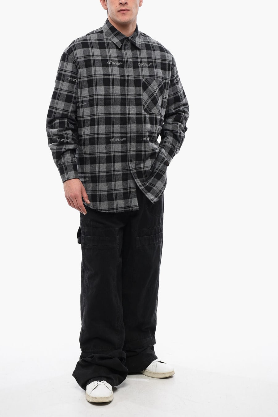 Off-White 2470~Checked Flannel-Lined Overshirt, view 4