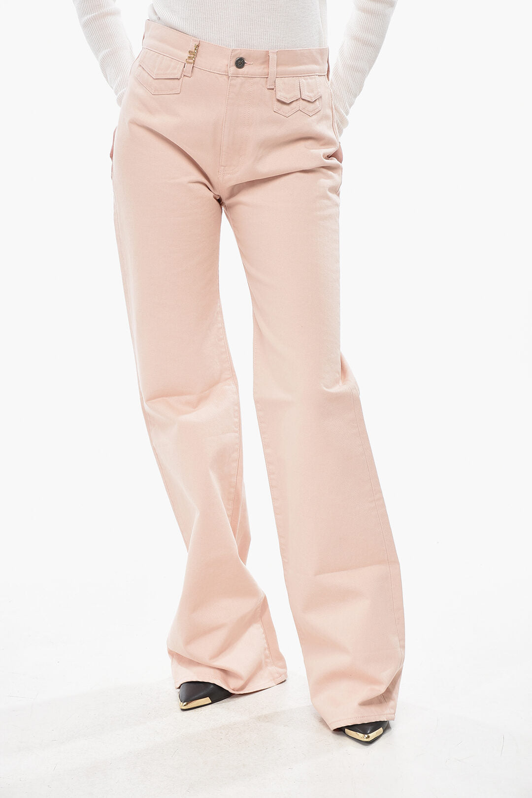 Chloé 3050~Cotton Straight-Leg Multi-Pocket Trousers