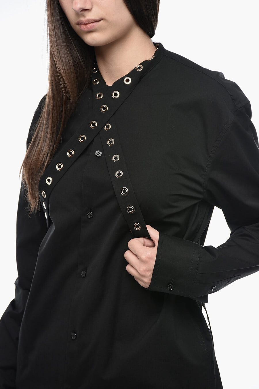 Off-White 3500~Poplin Blouse with Eyelet Collar, view 3