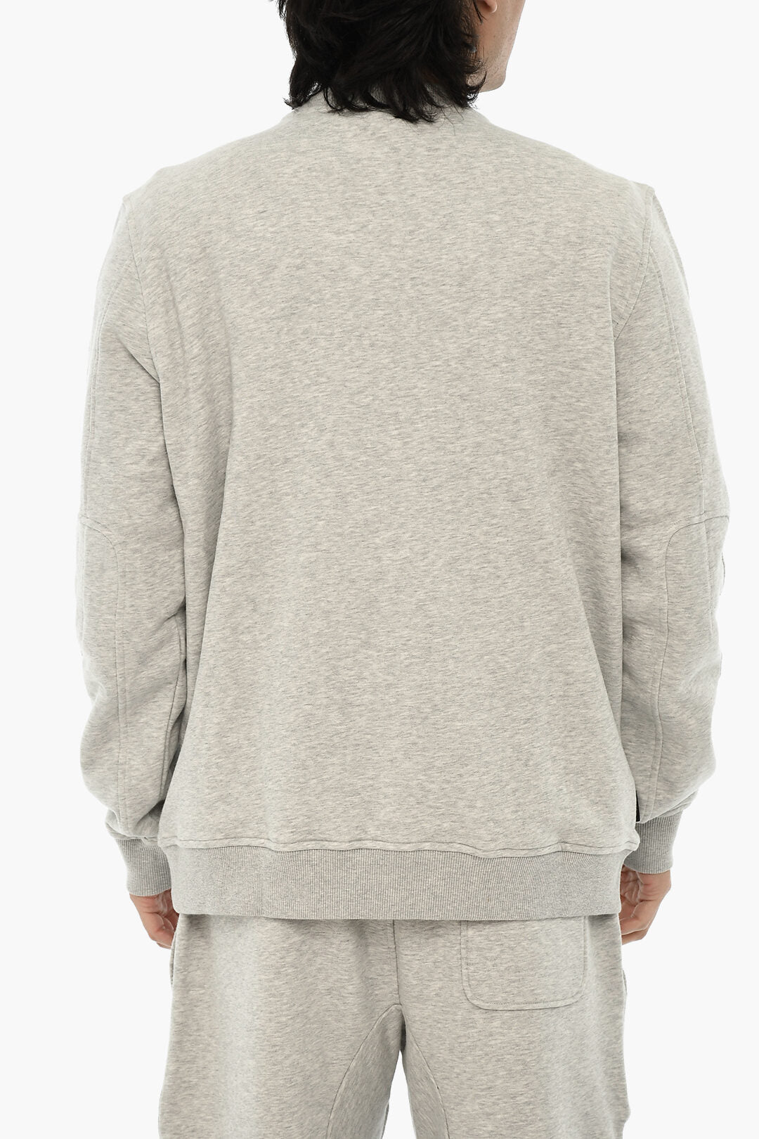 Woolrich 2470~Solid-Color Crewneck Sweatshirt with Embroidered Logo
