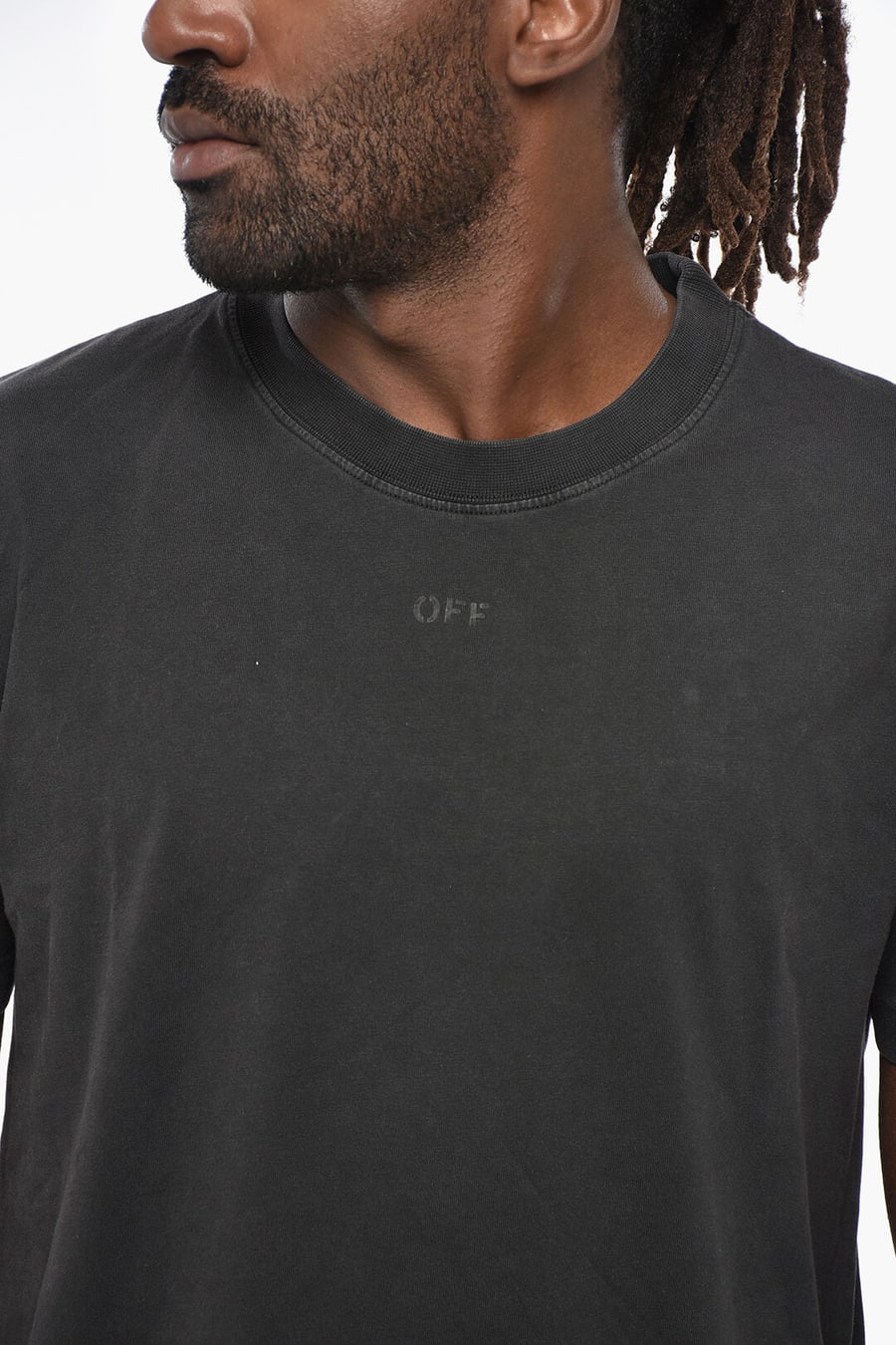 Off-White 0110~Cotton Crewneck T-Shirt SUPER MOON with Back Print, view 2
